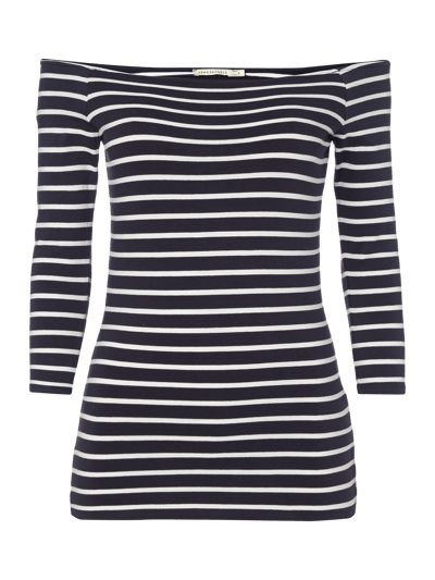 Armedangels Off Shoulder Shirt mit Streifenmuster Dunkelblau 1