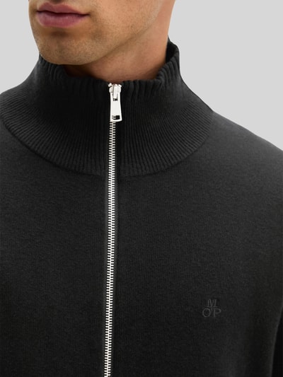 Marc O'Polo Regular Fit Strickjacke aus Baumwoll-Mix Black 3