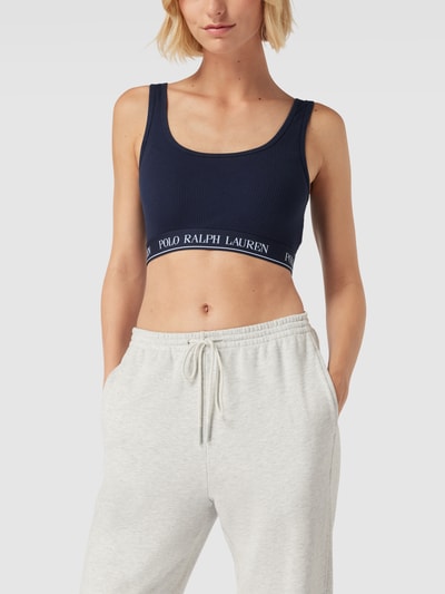 Polo Ralph Lauren Stanik z efektem prążkowania model ‘BRALETTE SLEEVELESS TANK’ Granatowy 4