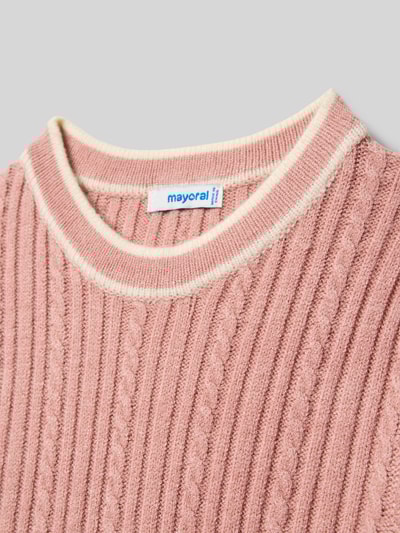 Mayoral Sukienka ze ściegiem warkoczowym Różowy 2