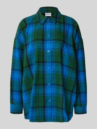 Jake*s Casual Relaxed fit overhemdblouse met manchetten Blauw - 2