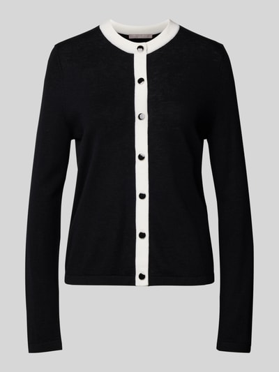 Christian Berg Woman Selection Wollcardigan mit durchgehender Knopfleiste Black 2