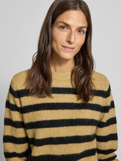 MOS MOSH Strickpullover mit Rundhalsausschnitt Modell 'THORA' Beige 3