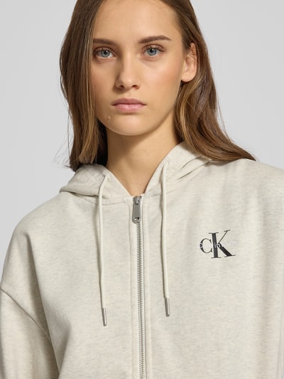 Calvin Klein Jeans Sweatjack met labelprint Ecru - 3