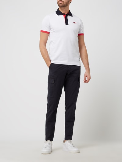 Aeronautica Militare Slim Fit Poloshirt mit Stretch-Anteil  Offwhite 1