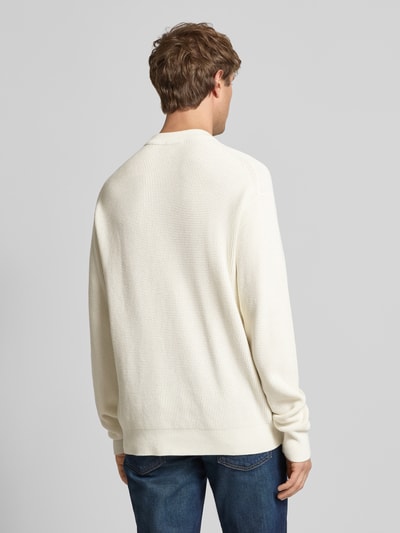 Calvin Klein Jeans Gebreide pullover met structuurmotief en ronde hals Offwhite - 5