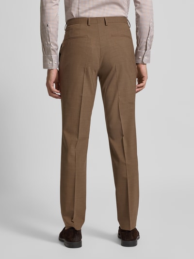 HUGO Spodnie do garnituru o kroju slim fit z dodatkiem żywej wełny model ‘HESTEN’ Średniobrązowy 5