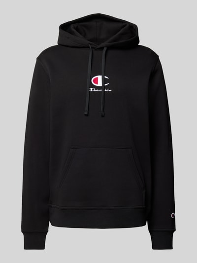 CHAMPION Hoodie mit Label-Stitching Black 2