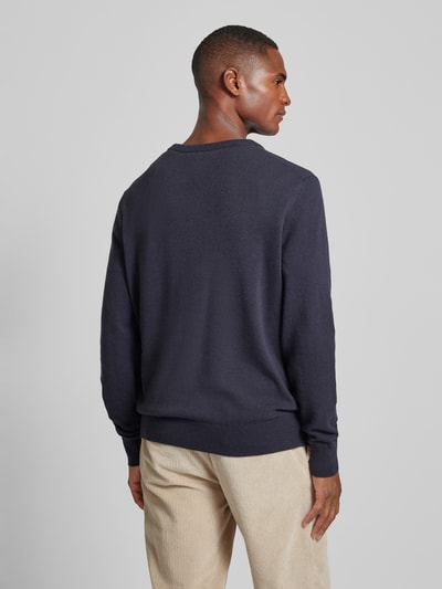 Marc O'Polo Regular fit gebreide pullover van een zachte mix van katoen en scheerwol Marineblauw - 5