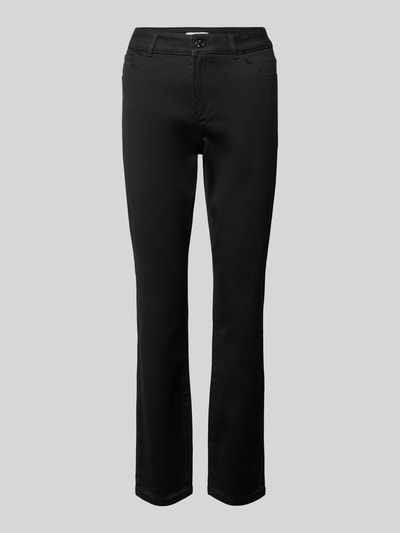 Produktfoto, Slim Fit Jeans im 5-Pocket-Design van Christian Berg Woman, zwart, katoenmix met stretch, knoop- en ritssluiting, effen.
