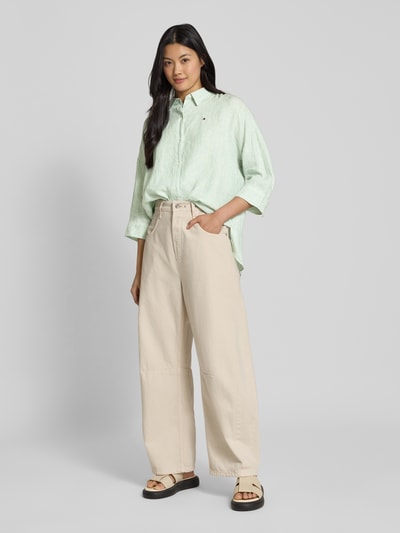 Tommy Hilfiger Relaxed Fit Bluse aus reinem Leinen Hellgruen 1