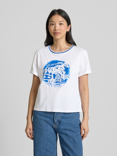 Marc Cain T-shirt met motiefprint Wit - 4