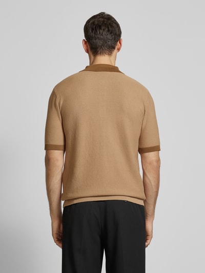 Scotch & Soda Regular fit poloshirt met structuurmotief Beige - 5