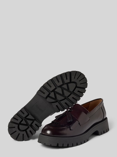 Productfoto, Tassel-Loafer aus echt leer met kwastjes, afgerond model, geprofileerde plateauzool, BIANCO, dames, maat 40, hakhoogte 4 cm, schachthoogte 6 cm, schachtbreedte 12 cm