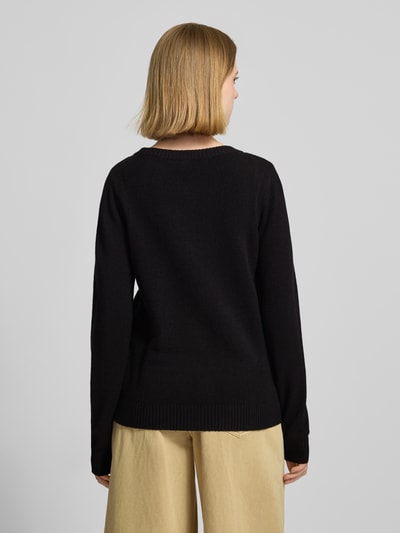 VILA Strickpullover aus Viskose-Mix mit Rundhalsausschnitt Black 5