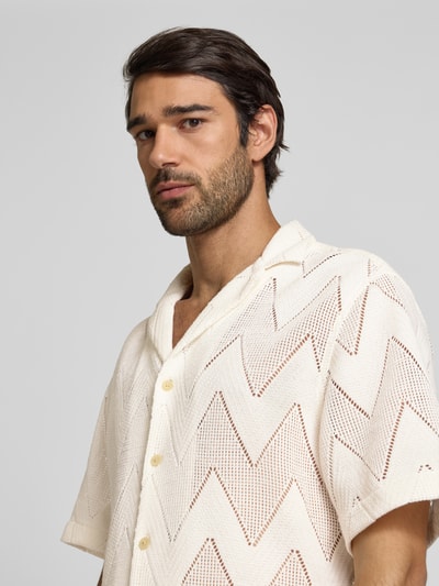 Strellson Regular Fit Freizeithemd mit Lochstrickmuster Modell 'CLIRO2' Offwhite 3