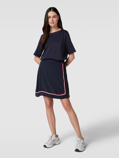 Tommy Hilfiger Minirok met labeldetails, model 'CREPE' Marineblauw - 1