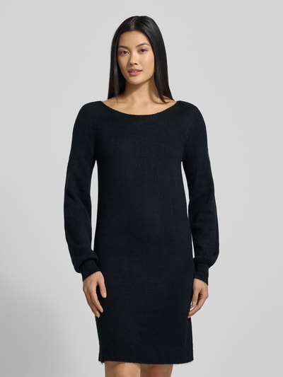 Vero Moda Loose Fit Strickkleid mit U-Boot-Ausschnitt Modell 'LEFILE' Black 4