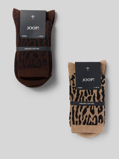JOOP! COLLECTION Sokken van katoenmix met dierenprint Donkerbruin - 3