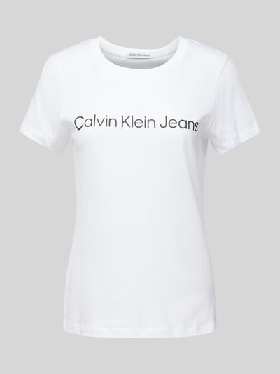 Calvin Klein Jeans T-shirt z nadrukiem z logo Biały 2