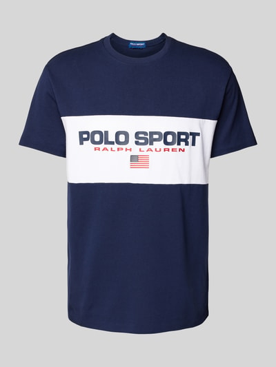 Polo Sport T-shirt met labelprint Donkerblauw - 1