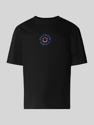 Hugo Blue T-Shirt mit Label-Print Modell 'Napoka' Black 2