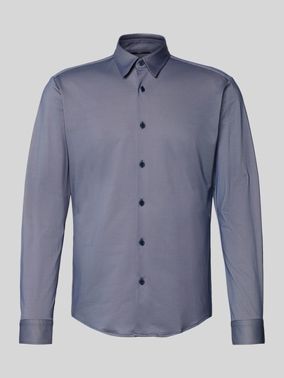 BOSS Slim fit zakelijk overhemd met structuur, model 'P-ROAN' Marineblauw - 2