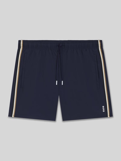 BOSS Zwembroek met tunnelkoord model 'ICONIC' Donkerblauw - 1