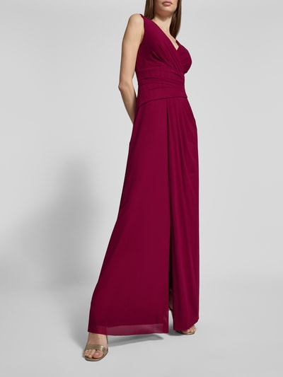 Vera Mont Abendkleid mit V-Ausschnitt Bordeaux 3