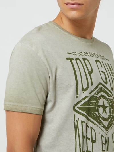 Top Gun T-shirt z nadrukiem z logo Oliwkowy 3
