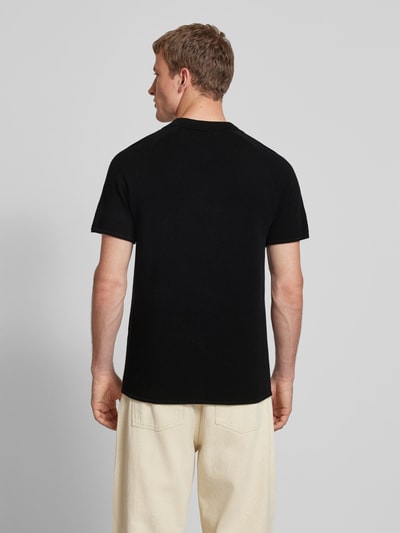Jack & Jones Slim Fit Poloshirt mit Strukturmuster Modell 'HILL KNIT' Black 5