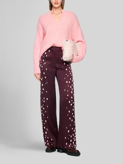 Marc Cain Pullover van wolmix met logodetail Rosé - 1