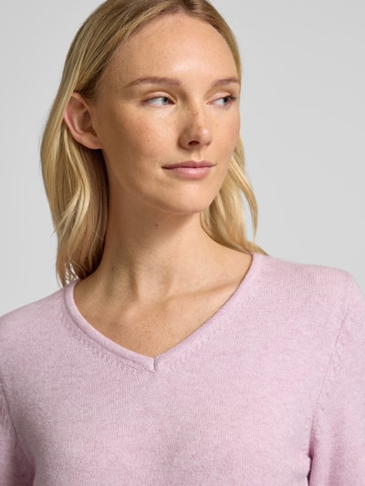 Vila Gebreide pullover met V-hals, model 'RIL' Roze - 3