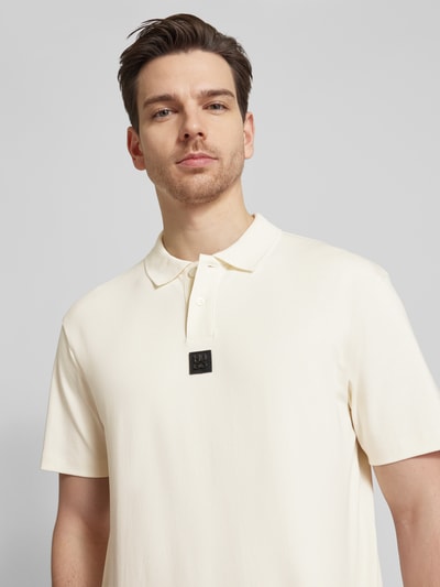 HUGO Regular fit poloshirt met labelbadge, model 'Deabono' Offwhite - 3