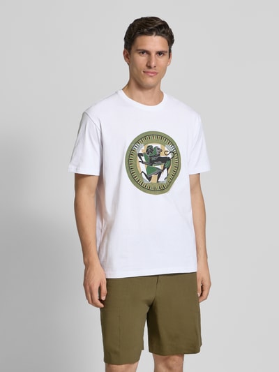 Wood Wood T-shirt met motiefprint, model 'Ace' Wit - 4