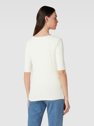 Christian Berg Woman T-shirt met geribde ronde hals Offwhite - 5