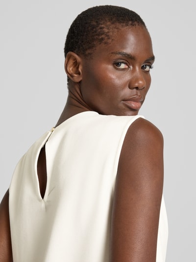 s.Oliver BLACK LABEL Regular fit top van een viscosemix met plooien op de hals Offwhite - 3