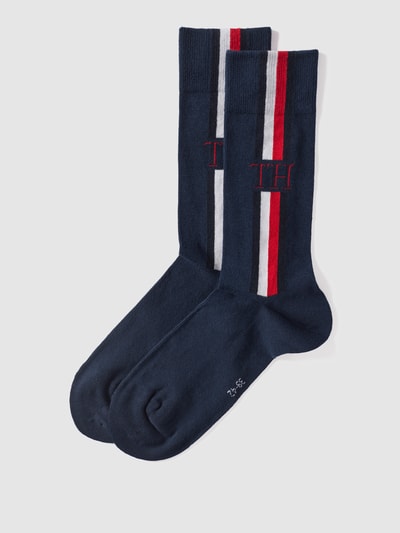 Tommy Hilfiger Sokken met labelprint in een set van 2 paar Marineblauw - 1