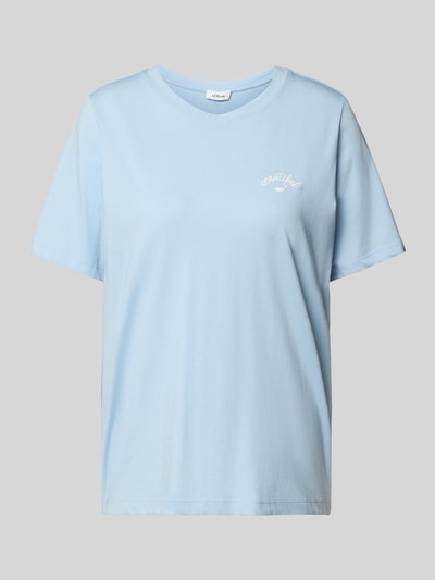 s.Oliver RED LABEL Regular fit T-shirt van puur katoen Lichtblauw - 2