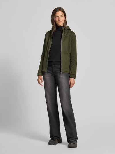 G.I.G.A. DX Kurtka z kapturem i podszewką z futerka Oliwkowy melanż 1