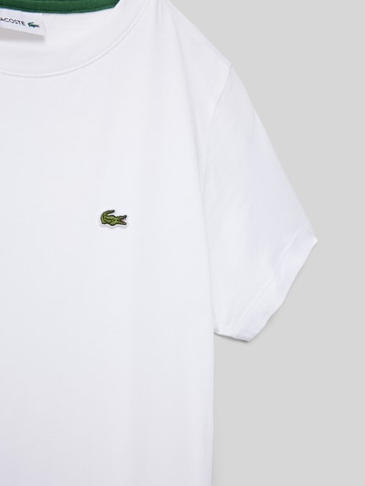 Lacoste T-shirt z wyhaftowanym logo Biały 2