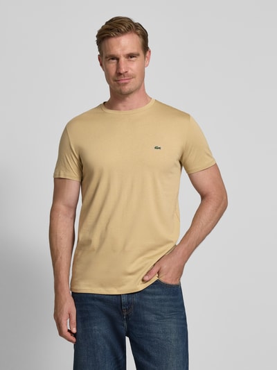 Lacoste Regular Fit T-Shirt aus reiner Baumwolle Beige 4