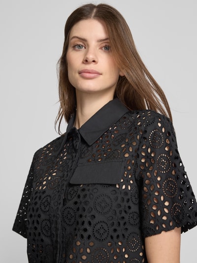 Liu Jo White Hemdbluse mit Lochstickerei Black 3