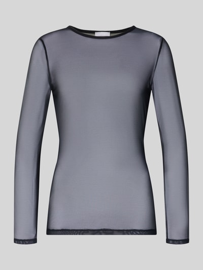 Produktfoto, Longsleeve mit Stretch-Anteil Modell 'Smooth Illusion' von Hanro, semitransparent, Schwarz, Rundhalsausschnitt, enger Schnitt