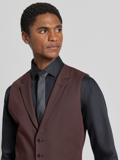 MCNEAL Slim Fit Weste mit Viskose-Anteil Dunkelrot 3