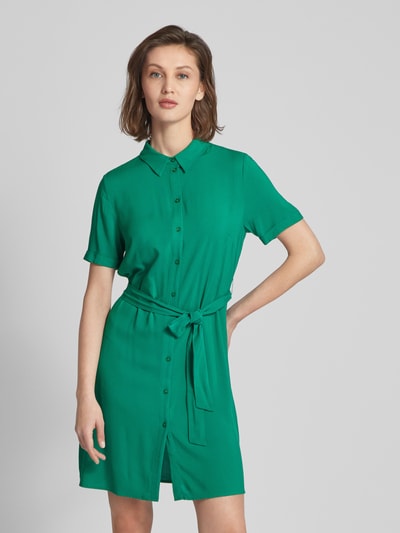 Vila Sukienka T-shirtowa o długości do kolan z wykładanym kołnierzem model ‘paya’ Zielony 4
