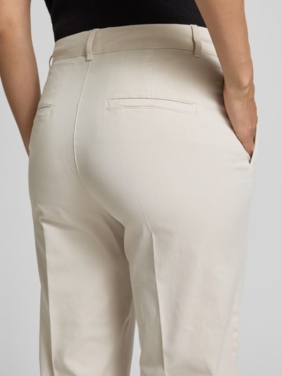 SEDUCTIVE Spodnie o rozkloszowanym kroju w kant model ‘MINESSE’ Piaskowy 3