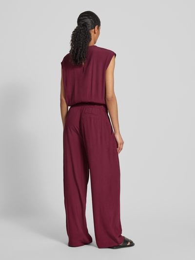 OPUS Jumpsuit van viscose met V-hals, model 'Mylea' Bordeaux - 5