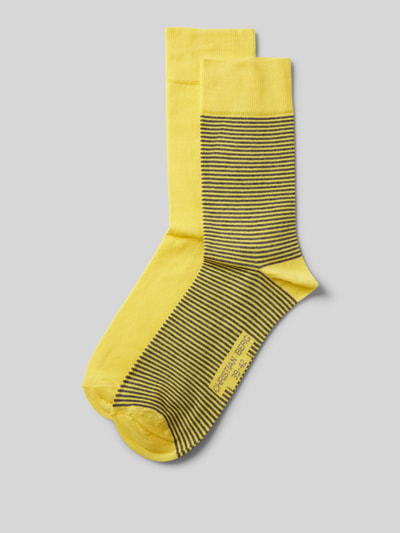 Christian Berg Men Socken mit Label-Detail Pastellgelb 1