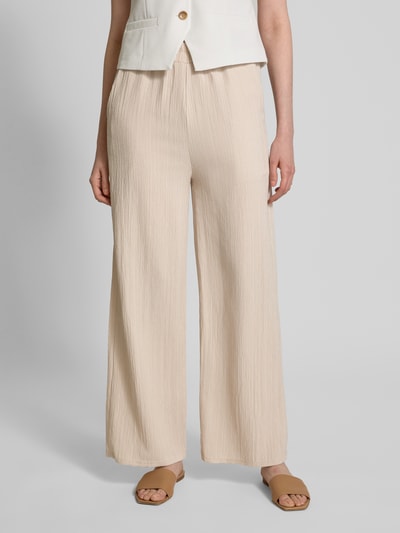 ZABAIONE Wide Leg Stoffhose mit Strukturmuster Modell 'Jo44laa' Beige 4